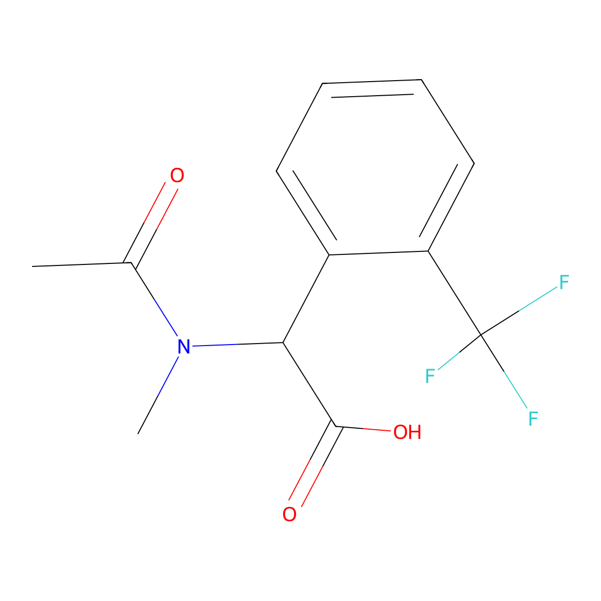 2-(N-methylacetamido)-2-[2-(trifluoromethyl)phenyl]acetic acid molecular structure, CAS 1404808-96-3