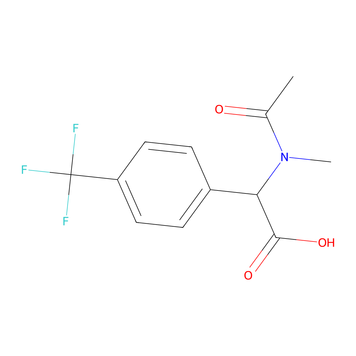 2-(N-methylacetamido)-2-[4-(trifluoromethyl)phenyl]acetic acid molecular structure, CAS 1404820-59-2
