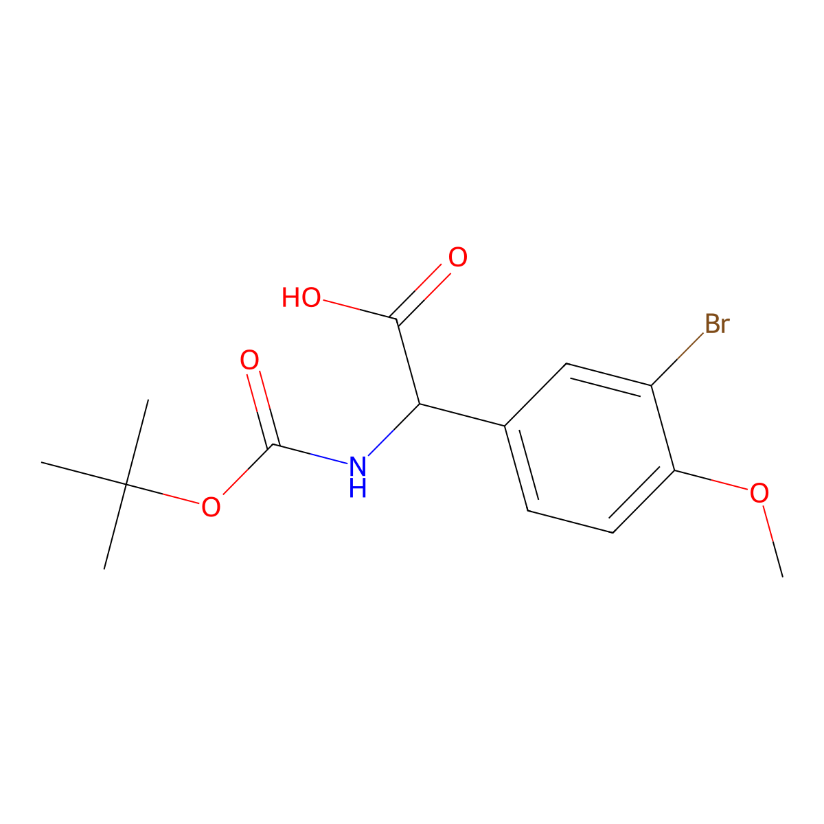 2-(Boc-amino)-2-(3-bromo-4-methoxyphenyl)acetic acid molecular structure, CAS 1404824-57-2