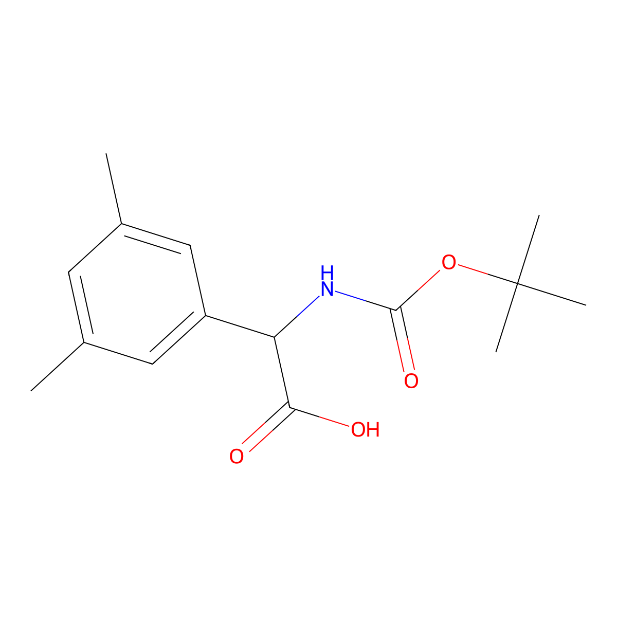 2-{[(Tert-butoxy)carbonyl]amino}-2-(3,5-dimethylphenyl)acetic acid molecular structure, CAS 1404825-75-7