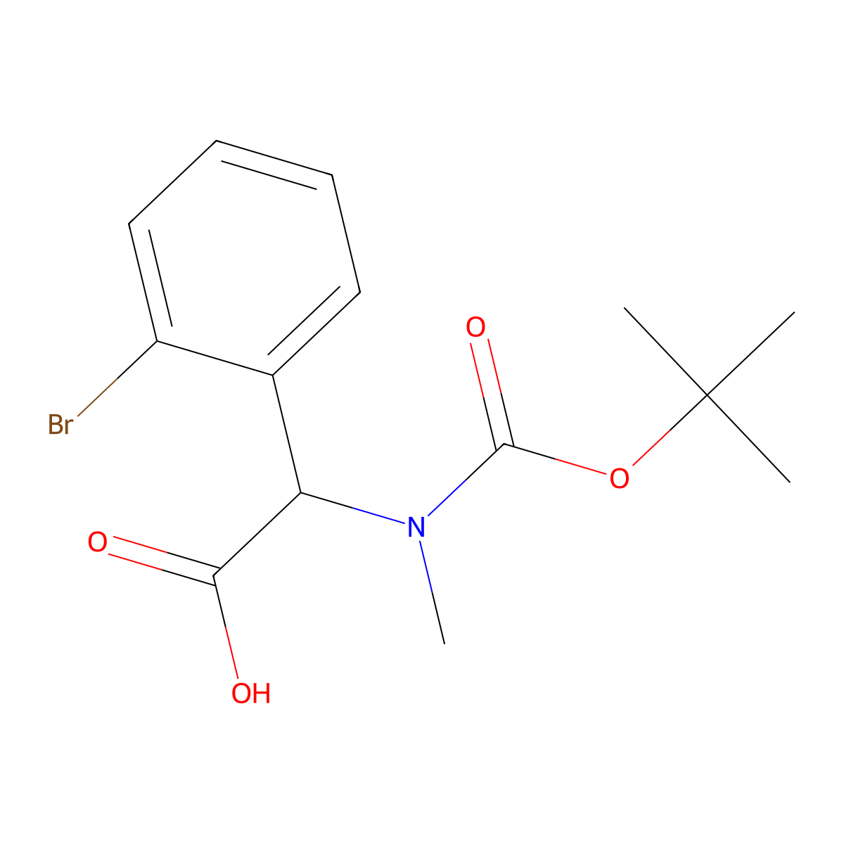 2-(2-Bromophenyl)-2-{[(tert-butoxy)carbonyl](methyl)amino}acetic acid molecular structure, CAS 1404825-96-2