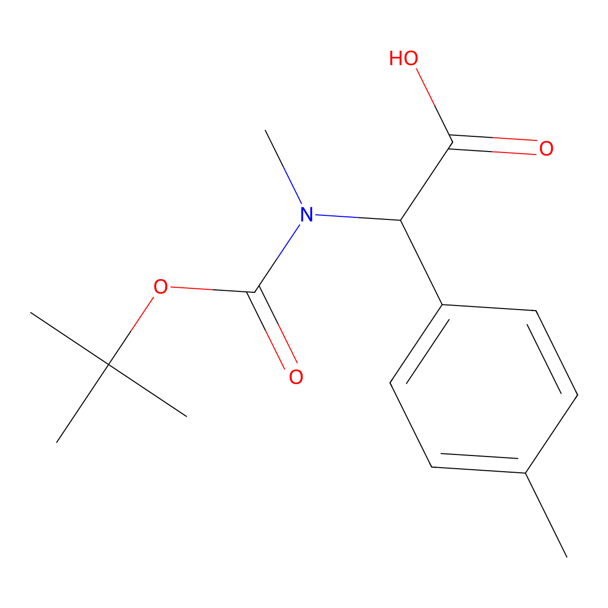 2-{[(Tert-butoxy)carbonyl](methyl)amino}-2-(4-methylphenyl)acetic acid molecular structure, CAS 1404825-99-5