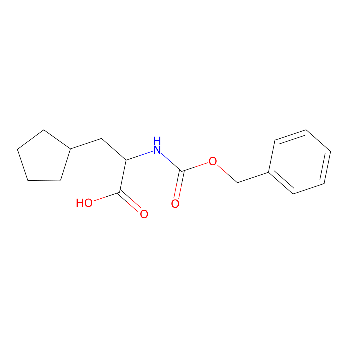 2-{[(Benzyloxy)carbonyl]amino}-3-cyclopentylpropanoic acid molecular structure, CAS 1404826-33-0