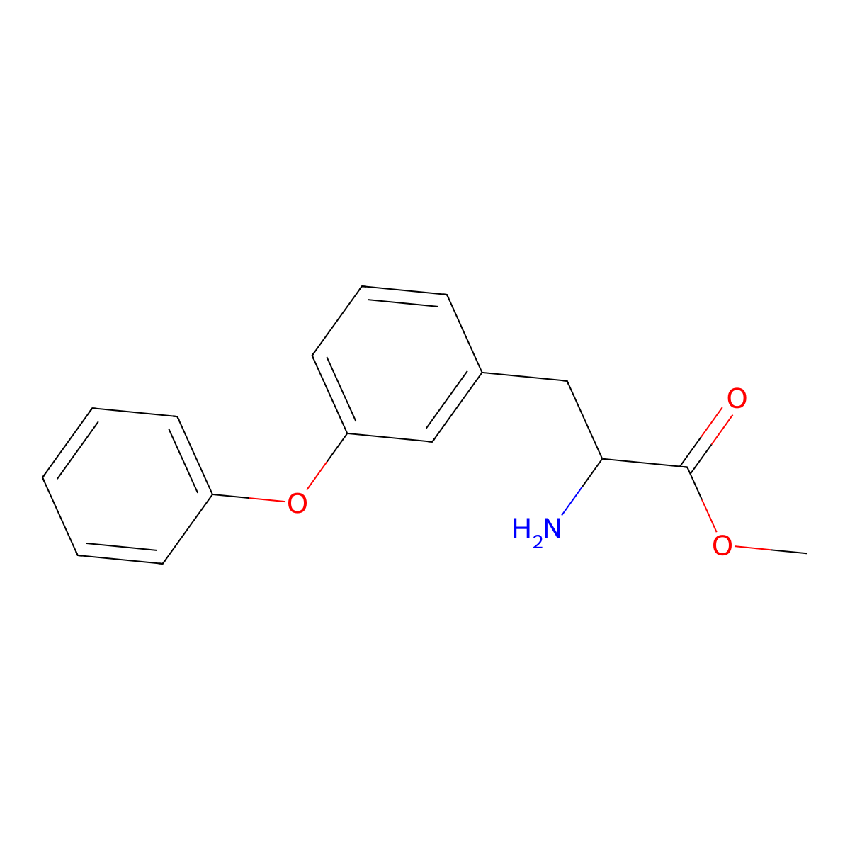 Methyl 2-amino-3-(3-phenoxyphenyl)propanoate molecular structure, CAS 1404826-44-3