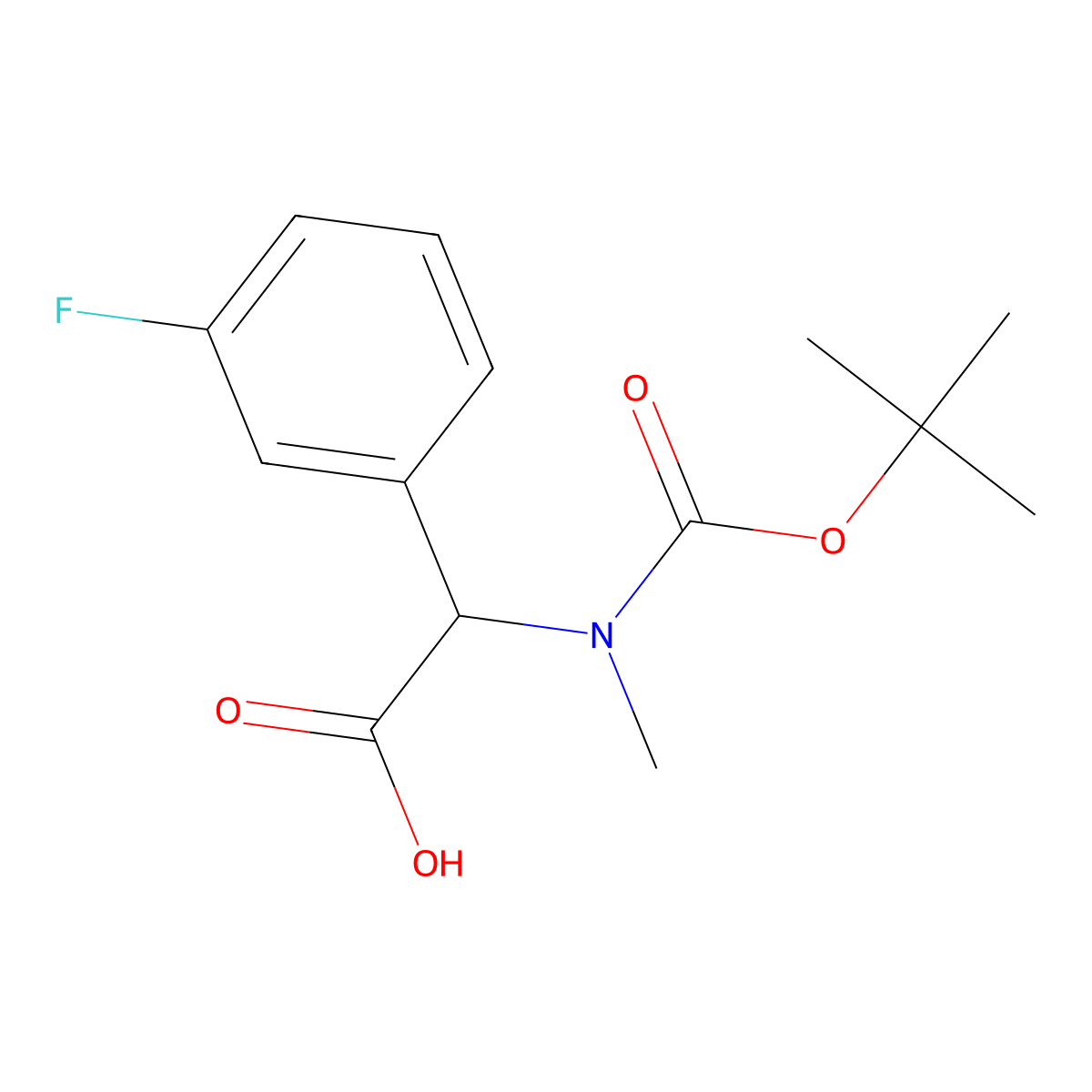 2-{[(Tert-butoxy)carbonyl](methyl)amino}-2-(3-fluorophenyl)acetic acid molecular structure, CAS 1404829-61-3