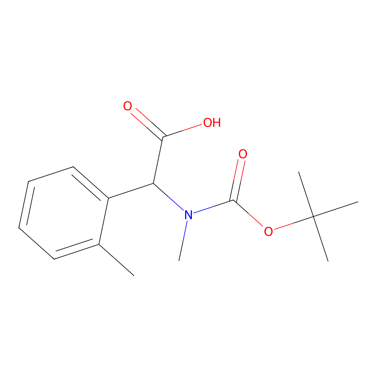 2-{[(Tert-butoxy)carbonyl](methyl)amino}-2-(2-methylphenyl)acetic acid molecular structure, CAS 1404829-72-6