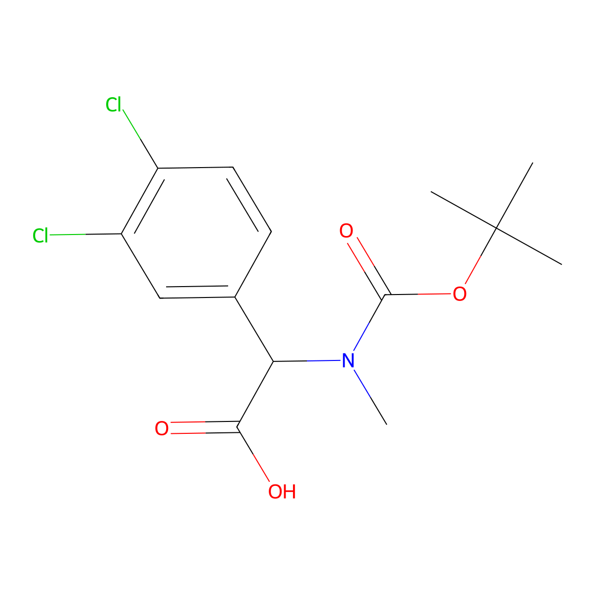 2-{[(Tert-butoxy)carbonyl](methyl)amino}-2-(3,4-dichlorophenyl)acetic acid molecular structure, CAS 1404840-12-5