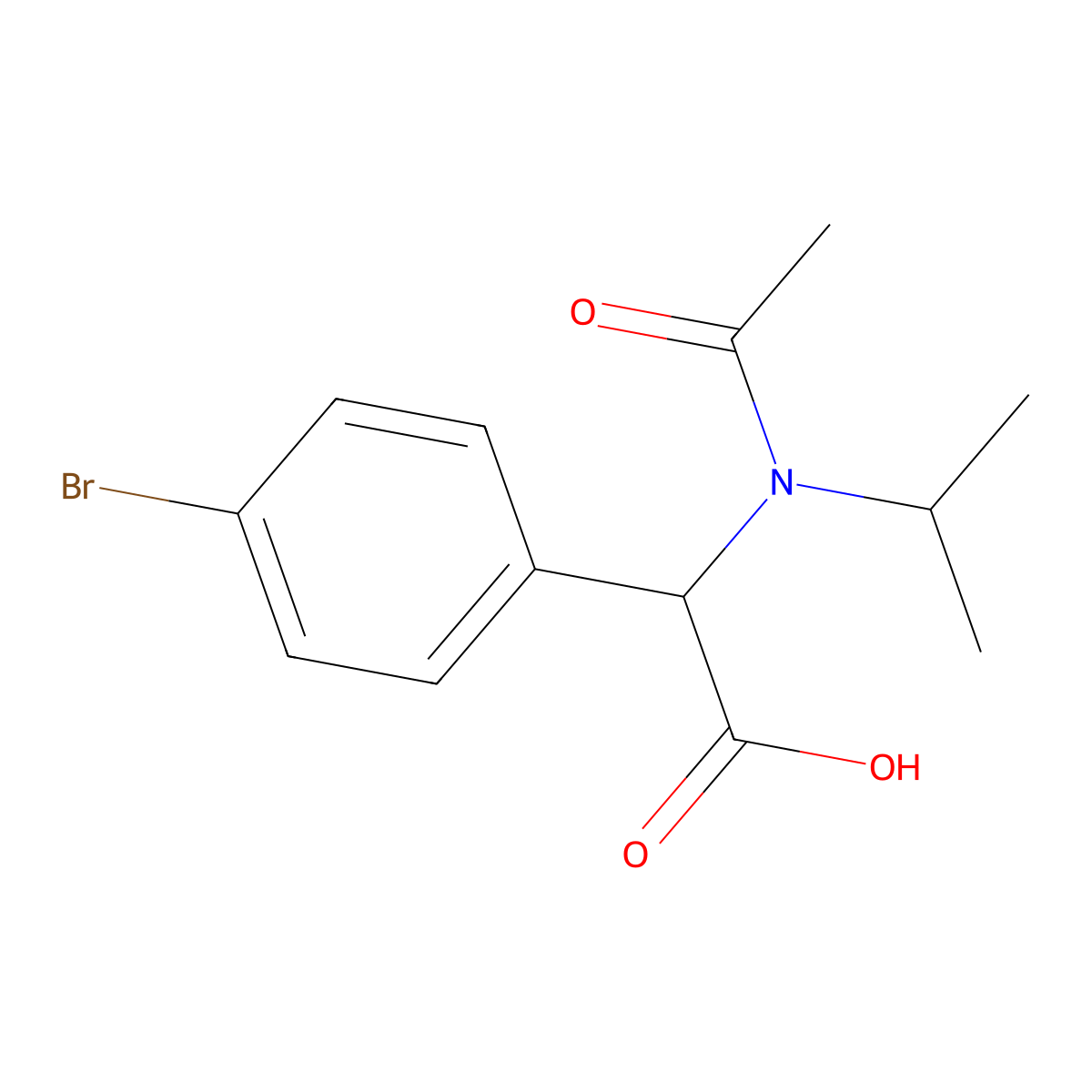 2-(4-bromophenyl)-2-[N-(propan-2-yl)acetamido]acetic acid molecular structure, CAS 1404855-10-2