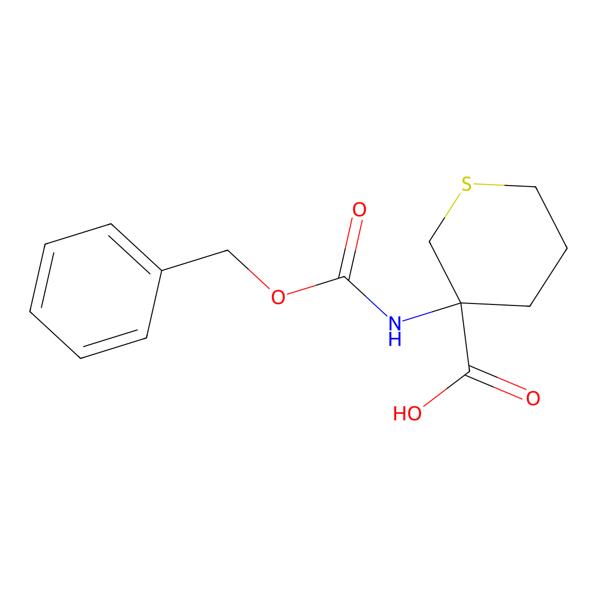 3-{[(Benzyloxy)carbonyl]amino}thiane-3-carboxylic acid molecular structure, CAS 1404877-07-1