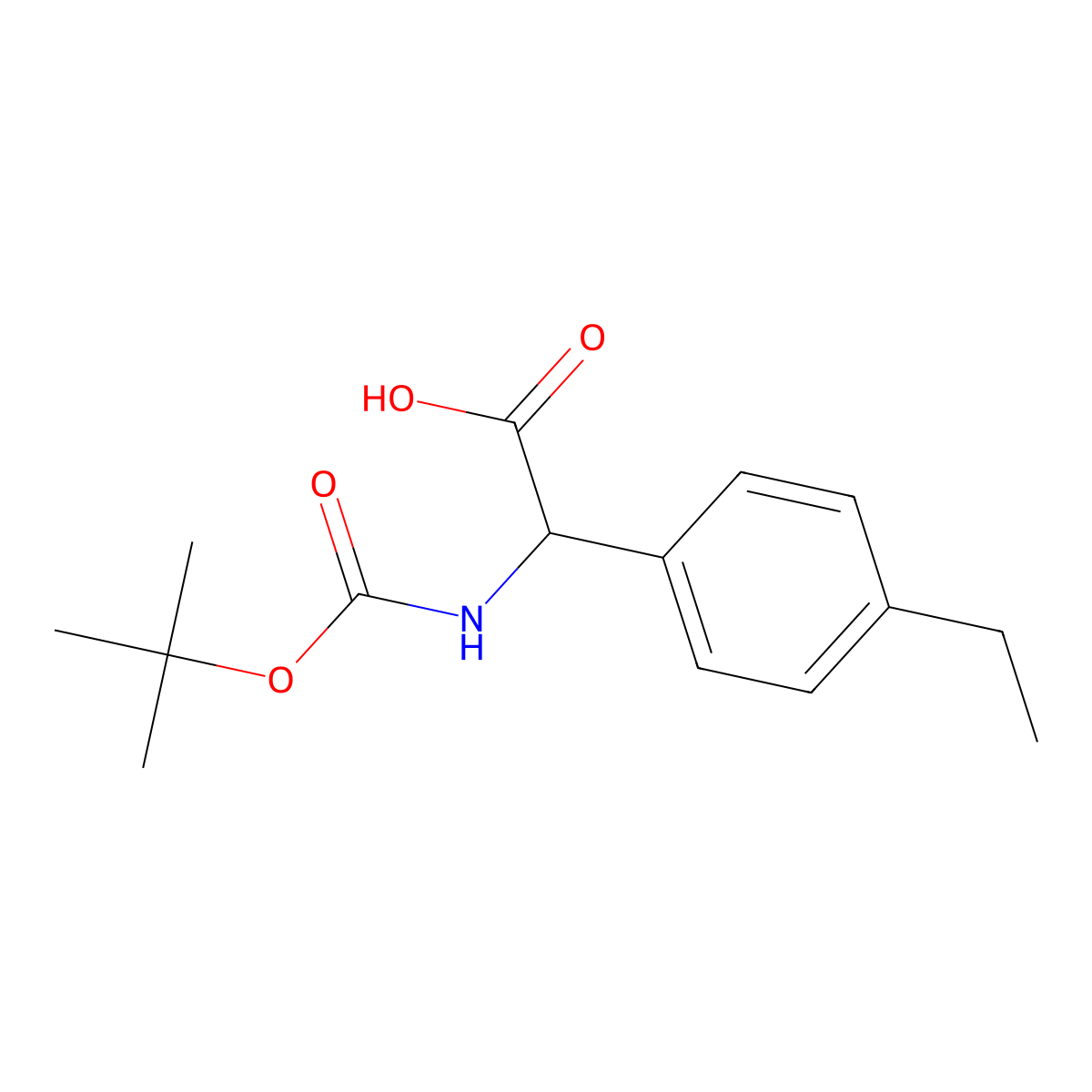 2-(Boc-amino)-2-(4-ethylphenyl)acetic acid molecular structure, CAS 1404877-96-8