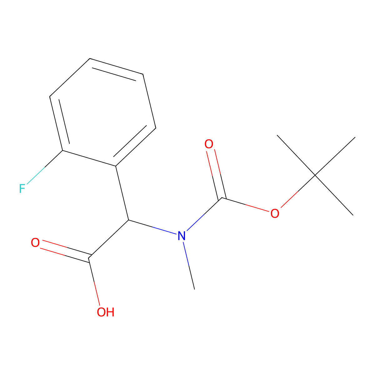 2-{[(Tert-butoxy)carbonyl](methyl)amino}-2-(2-fluorophenyl)aceticacid molecular structure, CAS 1404878-02-9