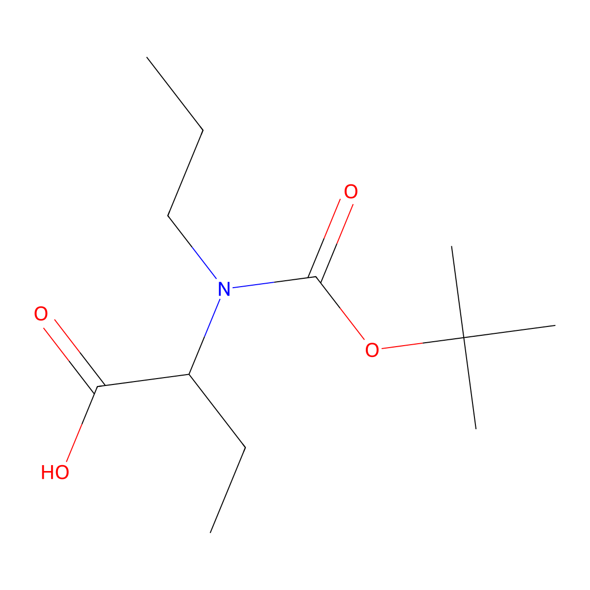 2-{[(Tert-butoxy)carbonyl](propyl)amino}butanoic acid molecular structure, CAS 1404878-18-7