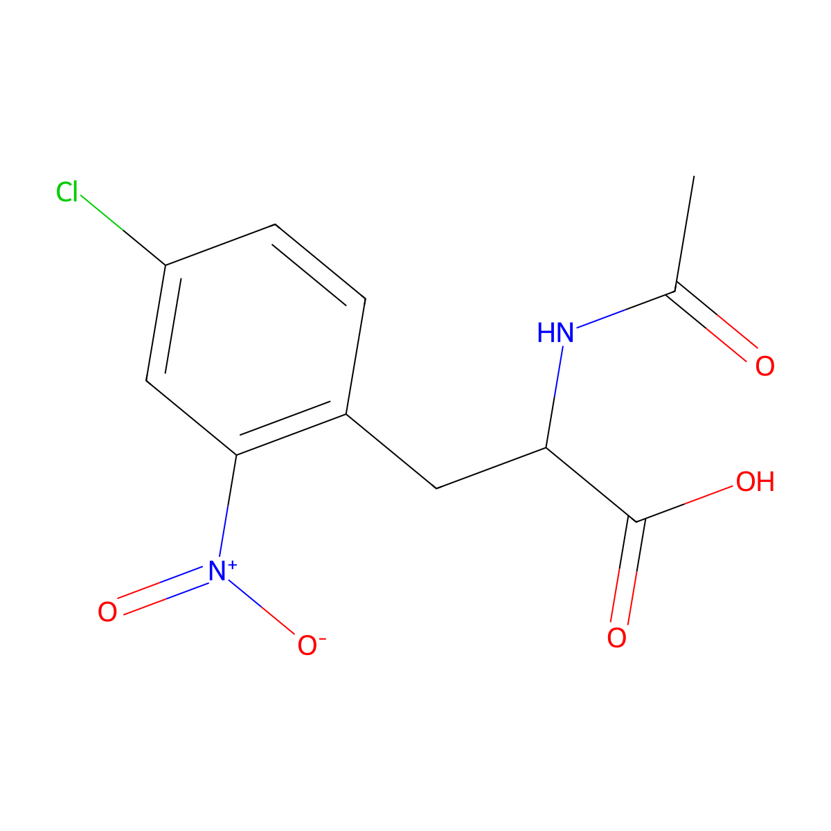 3-(4-Chloro-2-nitrophenyl)-2-acetamidopropanoic acid molecular structure, CAS 1404878-23-4