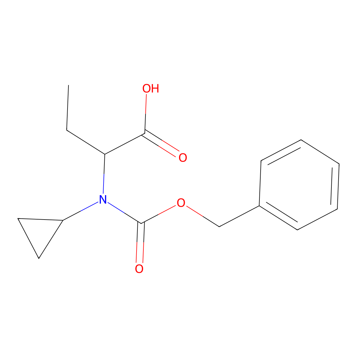 2-{[(Benzyloxy)carbonyl](cyclopropyl)amino}butanoic acid molecular structure, CAS 1404878-68-7