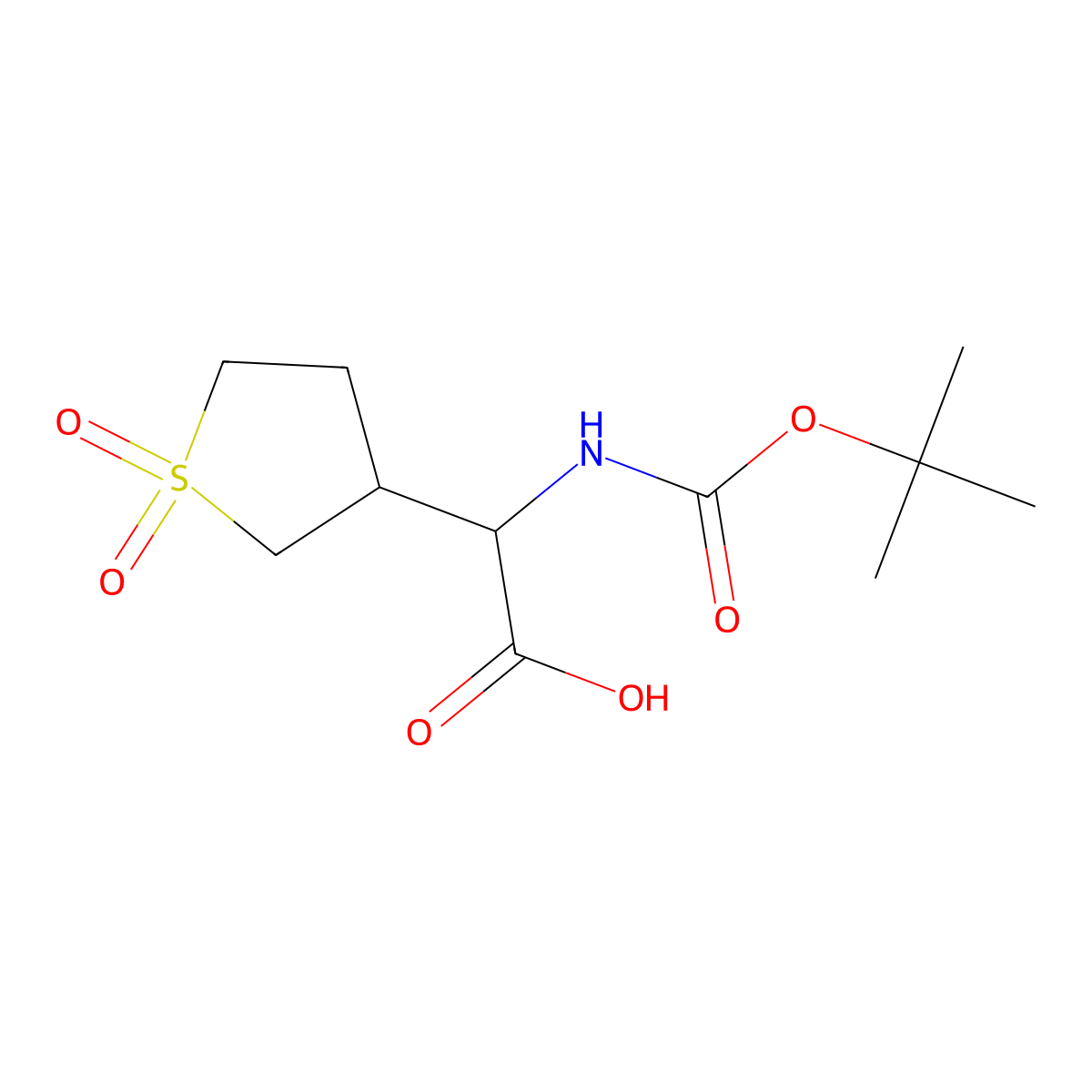 2-{[(Tert-butoxy)carbonyl]amino}-2-(1,1-dioxo-1lambda6-thiolan-3-yl)acetic acid molecular structure, CAS 1404878-87-0