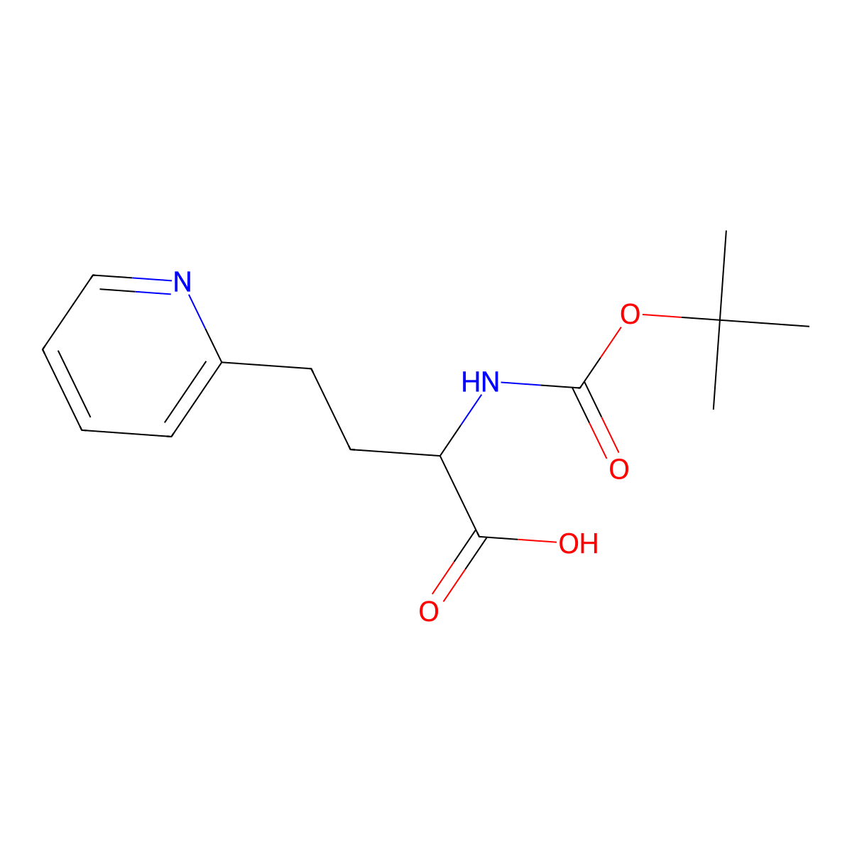 2-{[(Tert-butoxy)carbonyl]amino}-4-(pyridin-2-yl)butanoic acid molecular structure, CAS 1404879-21-5