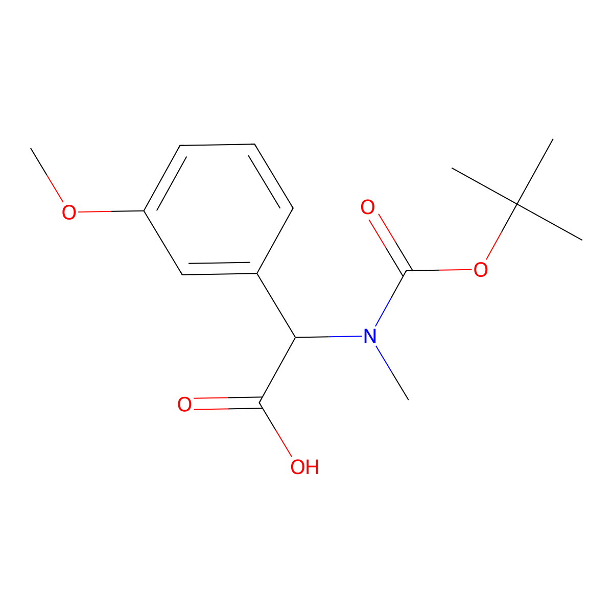 2-{[(Tert-butoxy)carbonyl](methyl)amino}-2-(3-methoxyphenyl)acetic acid molecular structure, CAS 1404879-64-6