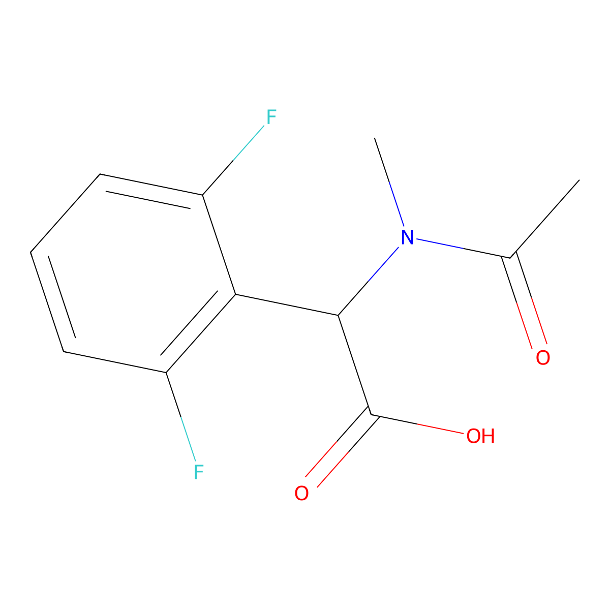 2-(2,6-difluorophenyl)-2-(N-methylacetamido)acetic acid molecular structure, CAS 1404918-49-5