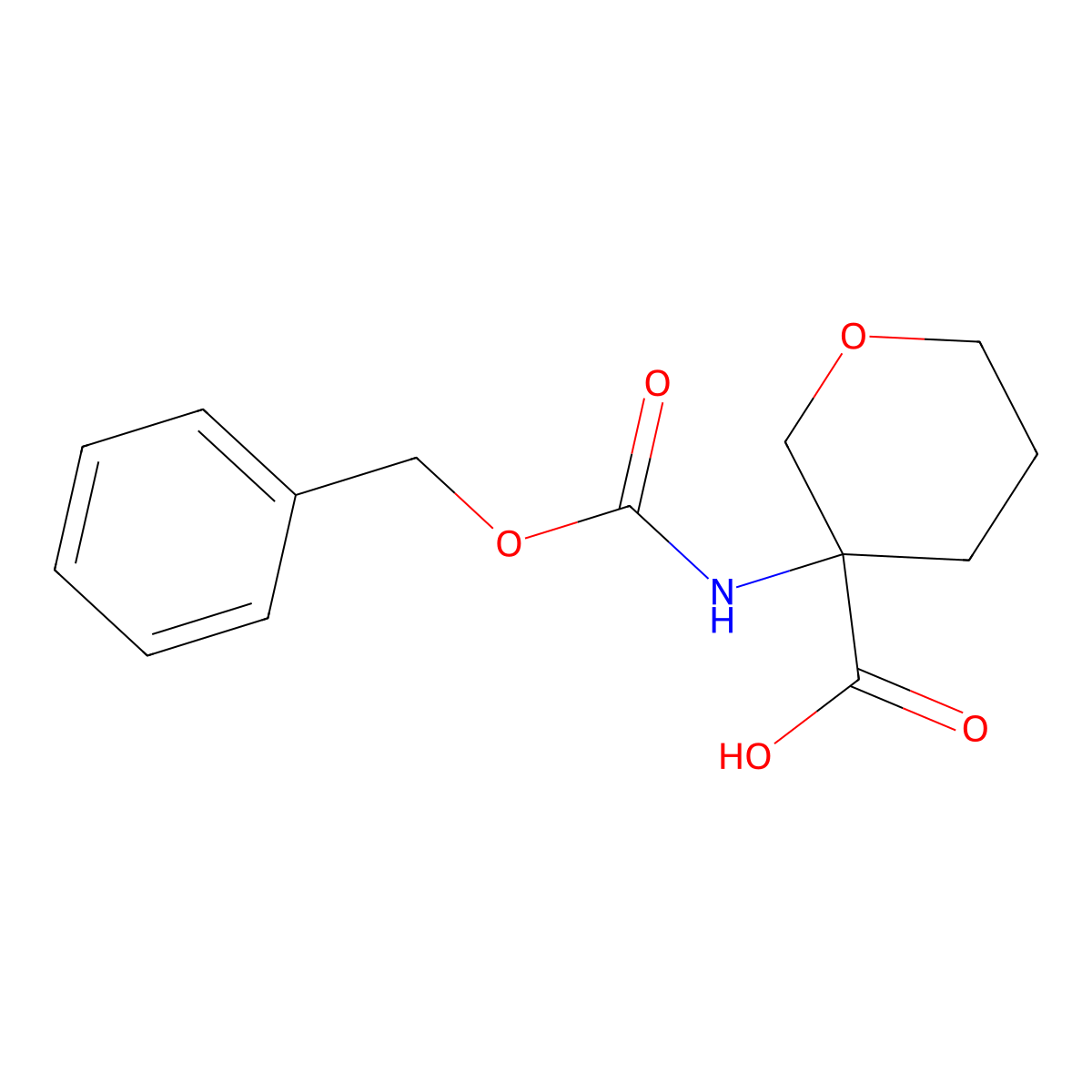3-{[(Benzyloxy)carbonyl]amino}oxane-3-carboxylic acid molecular structure, CAS 1404943-79-8