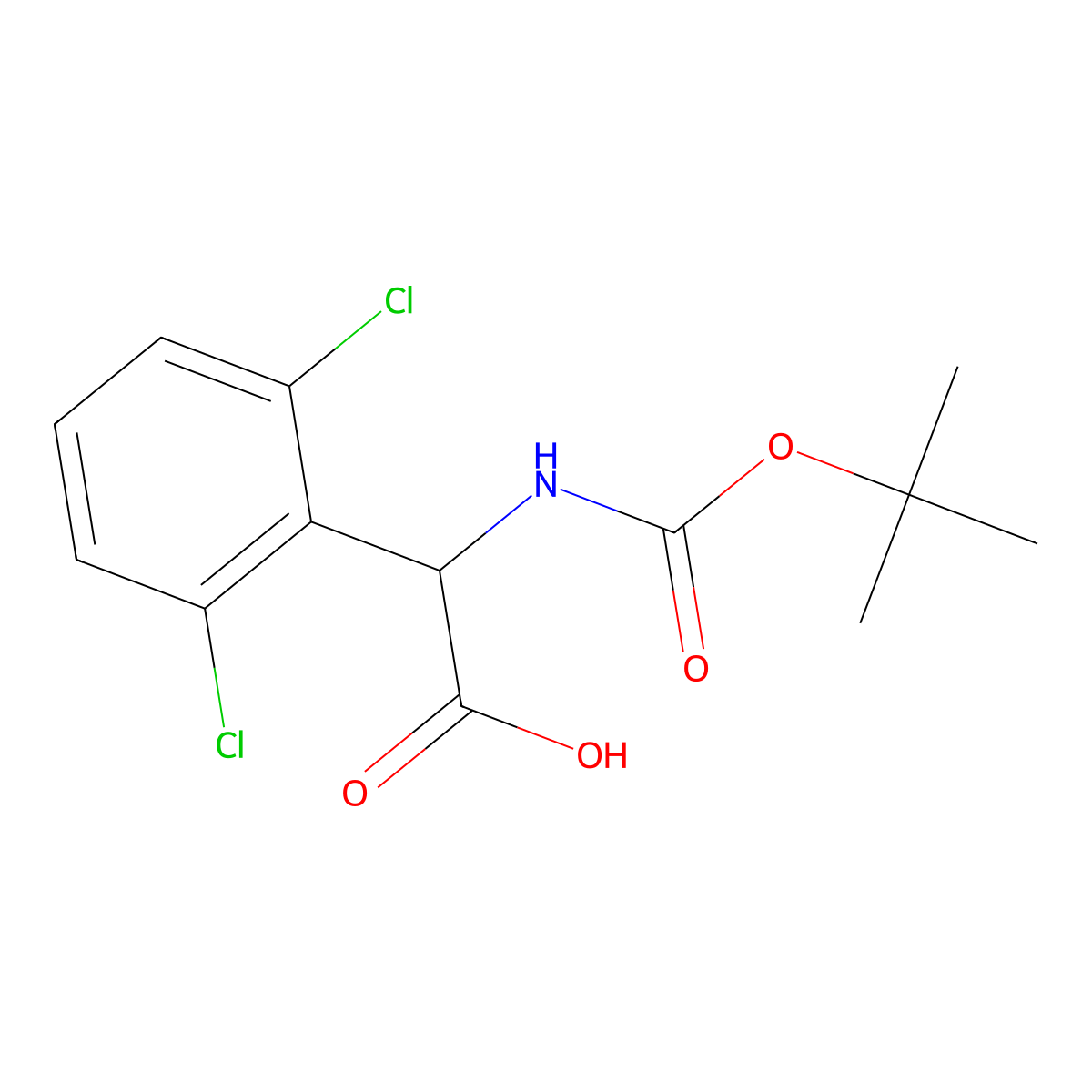 2-((tert-Butoxycarbonyl)amino)-2-(2,6-dichlorophenyl)acetic acid molecular structure, CAS 1404945-02-3