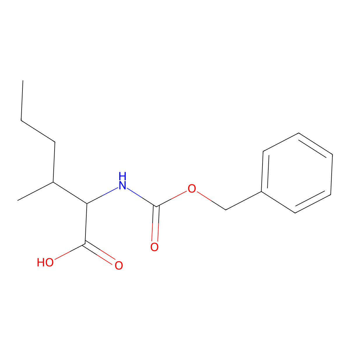 2-{[(Benzyloxy)carbonyl]amino}-3-methylhexanoic acid molecular structure, CAS 1404945-05-6