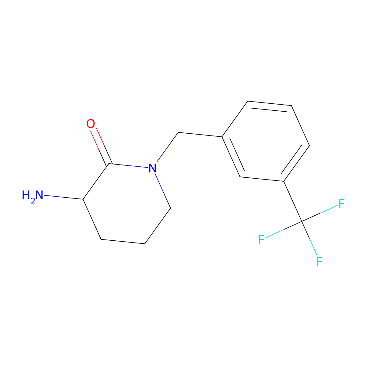 3-Amino-1-((3-(trifluoromethyl)phenyl)methyl)piperidin-2-one molecular structure, CAS 1404945-84-1