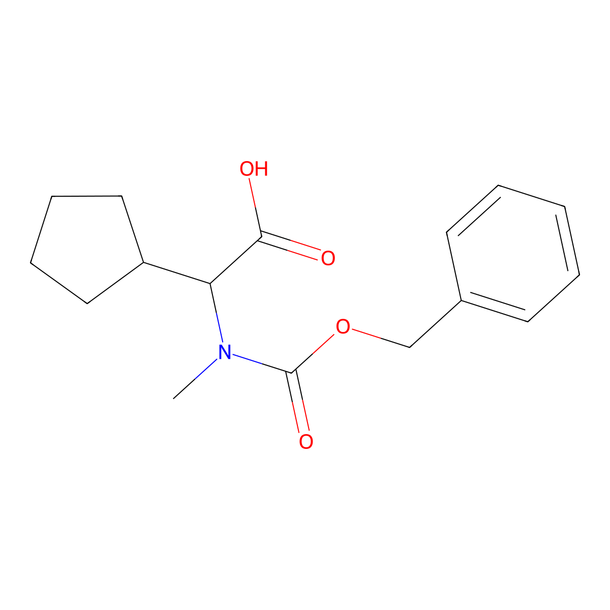 N-Cbz-2-cyclopentyl-2-(methylamino)acetic acid molecular structure, CAS 1404955-10-7
