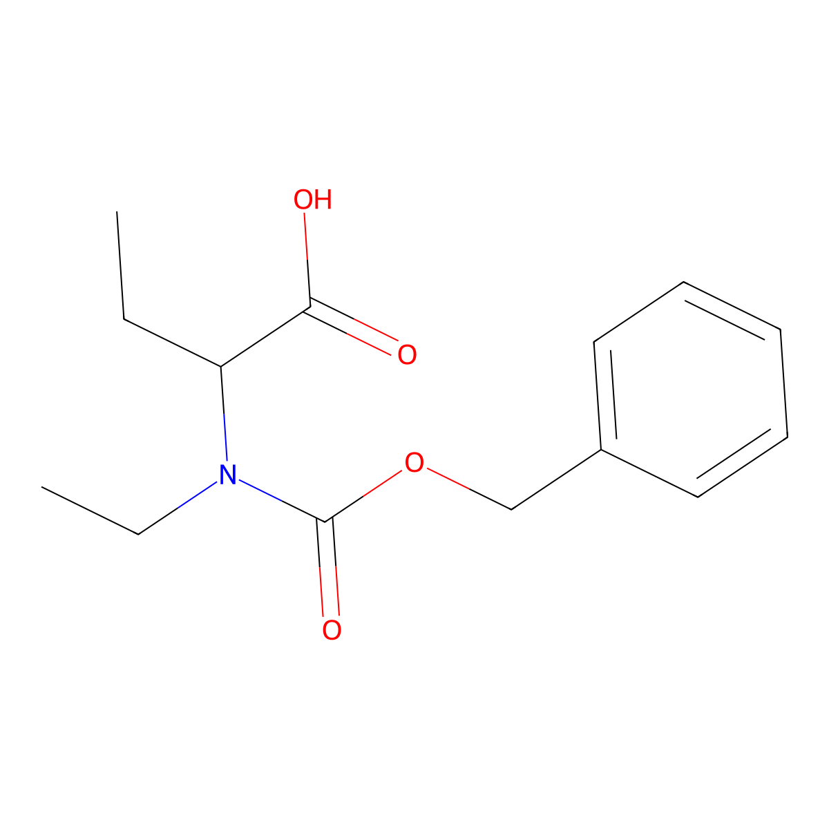 2-{[(Benzyloxy)carbonyl](ethyl)amino}butanoic acid molecular structure, CAS 1404955-14-1