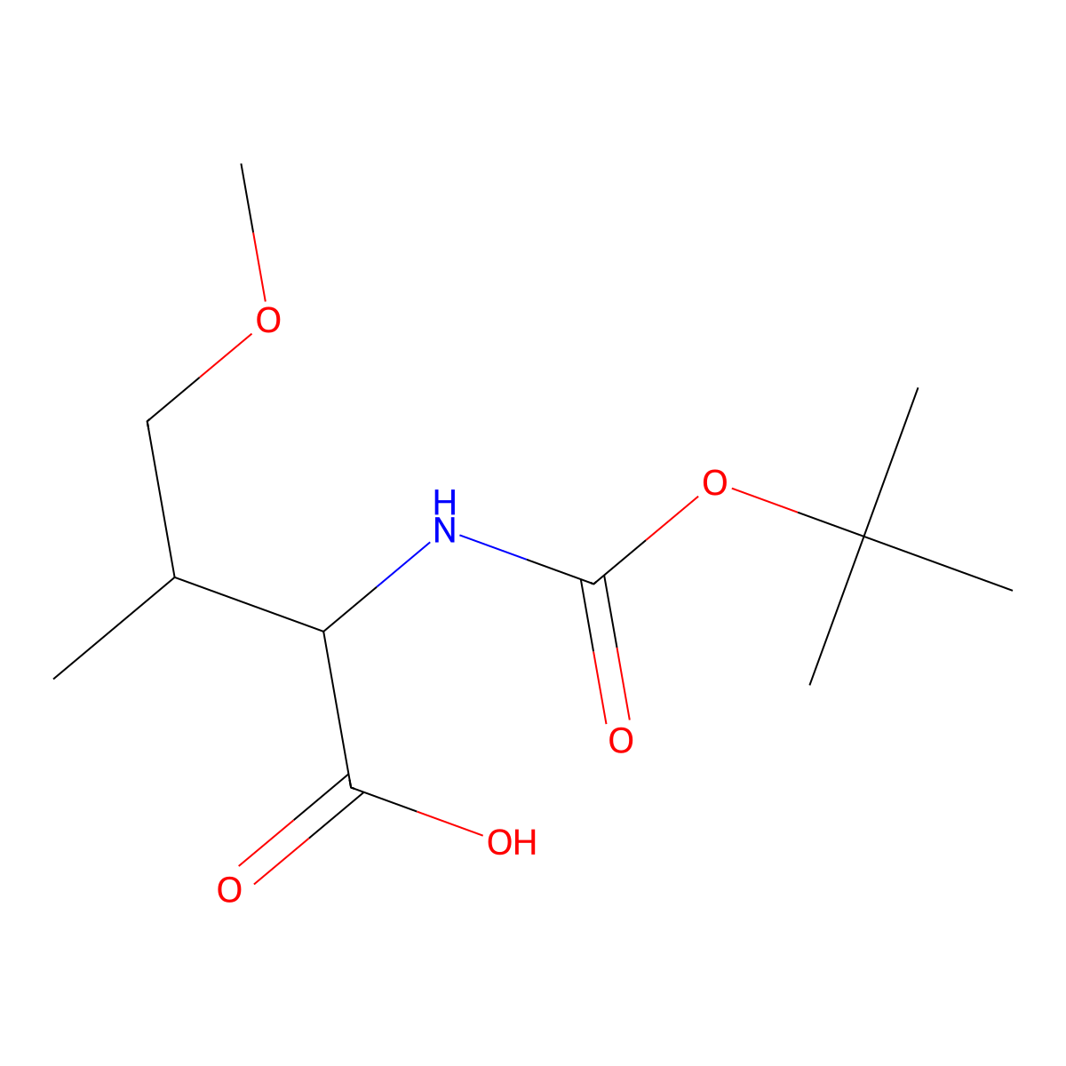 2-((Tert-butoxycarbonyl)amino)-4-methoxy-3-methylbutanoic acid molecular structure, CAS 1404955-26-5
