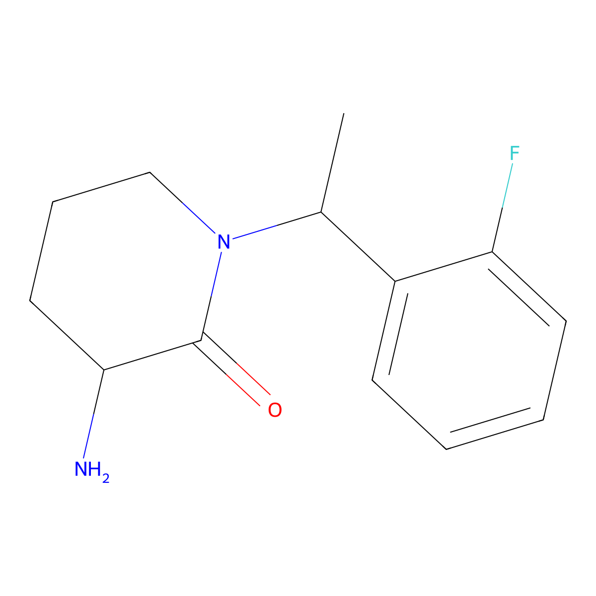 3-Amino-1-[1-(2-fluorophenyl)ethyl]piperidin-2-one molecular structure, CAS 1404957-26-1