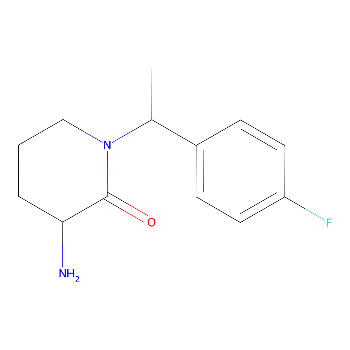 3-Amino-1-[1-(4-fluorophenyl)ethyl]piperidin-2-one molecular structure, CAS 1404976-28-8