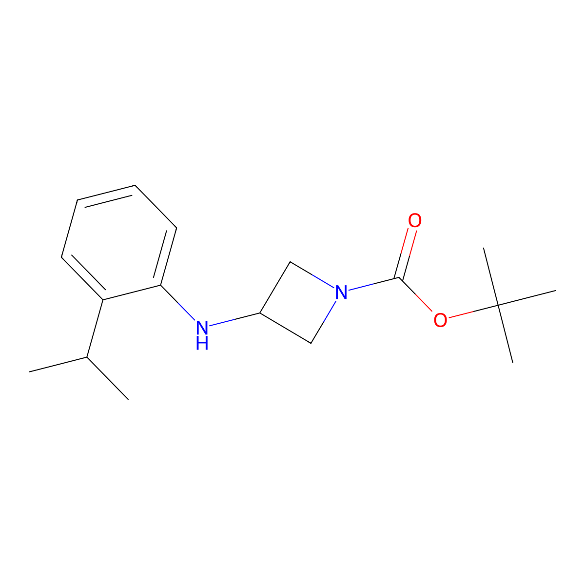 1,1-Dimethylethyl 3-[[2-(1-methylethyl)phenyl]amino]-1-azetidinecarboxylate molecular structure, CAS 1405003-02-2