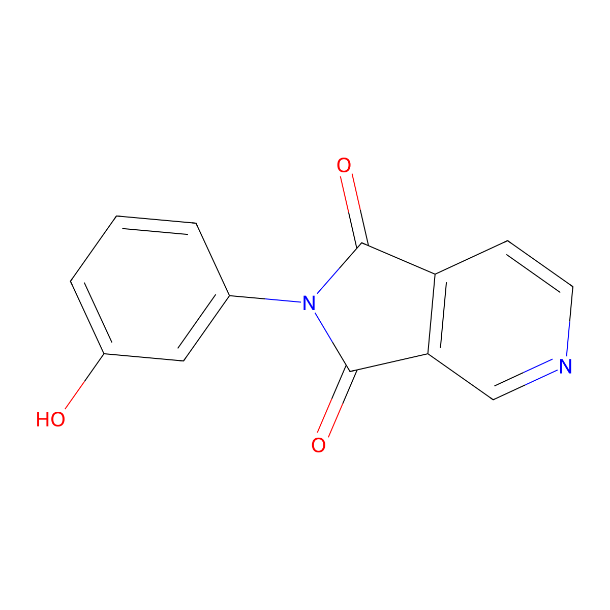 2-(3-hydroxyphenyl)-1H-pyrrolo[3,4-c]pyridine-1,3(2H)-dione molecular structure, CAS 1405003-83-9