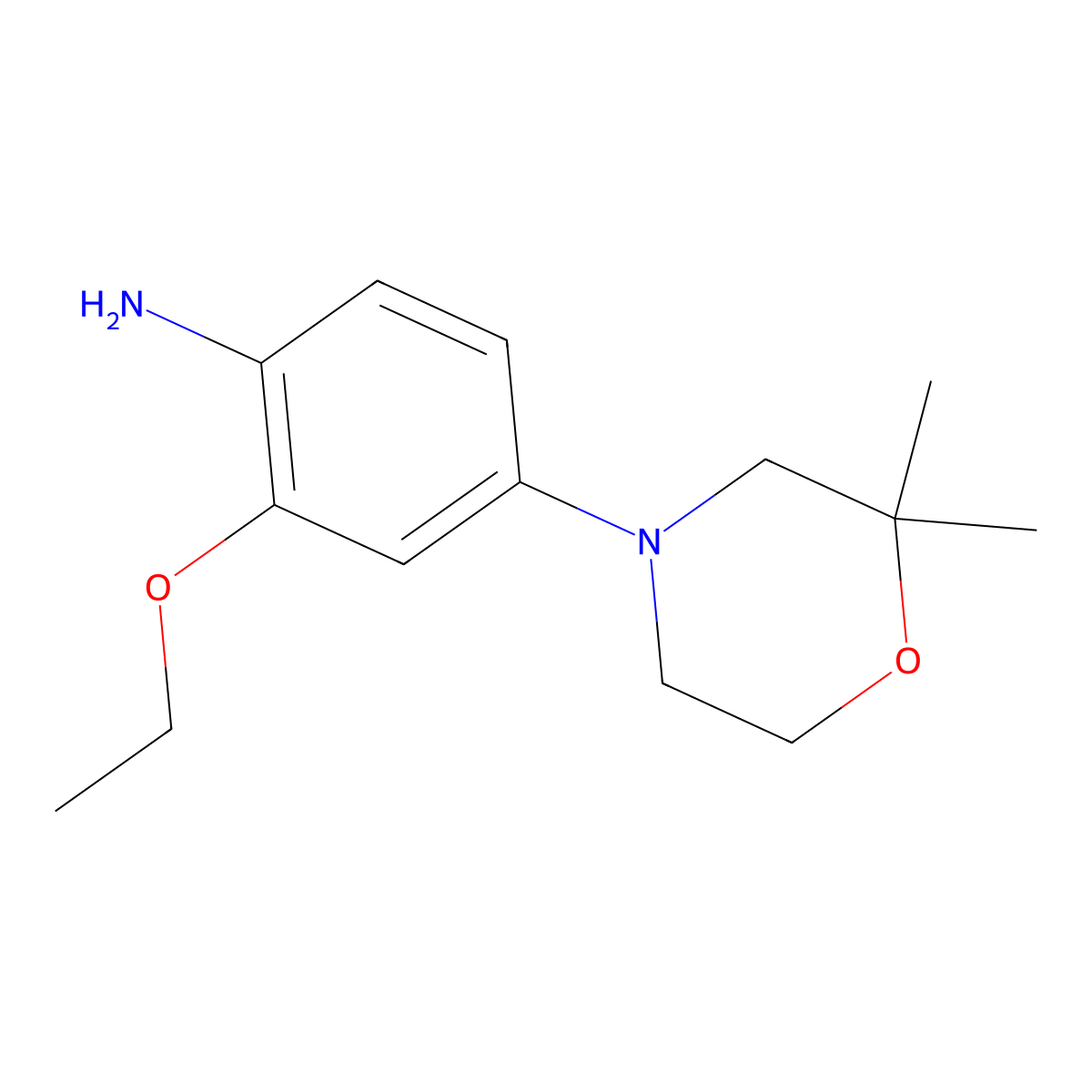 4-(2,2-Dimethylmorpholin-4-yl)-2-ethoxyaniline molecular structure, CAS 1405012-93-2