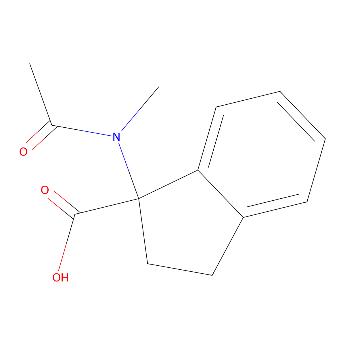 1-(N-methylacetamido)-2,3-dihydro-1H-indene-1-carboxylic acid molecular structure, CAS 1405015-07-7