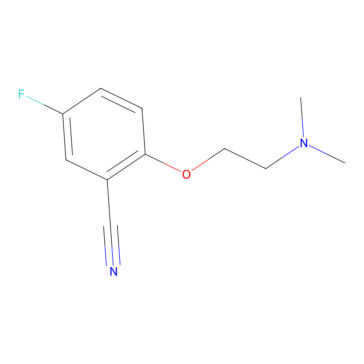 2-[2-(Dimethylamino)ethoxy]-5-fluorobenzonitrile molecular structure, CAS 1405023-08-6