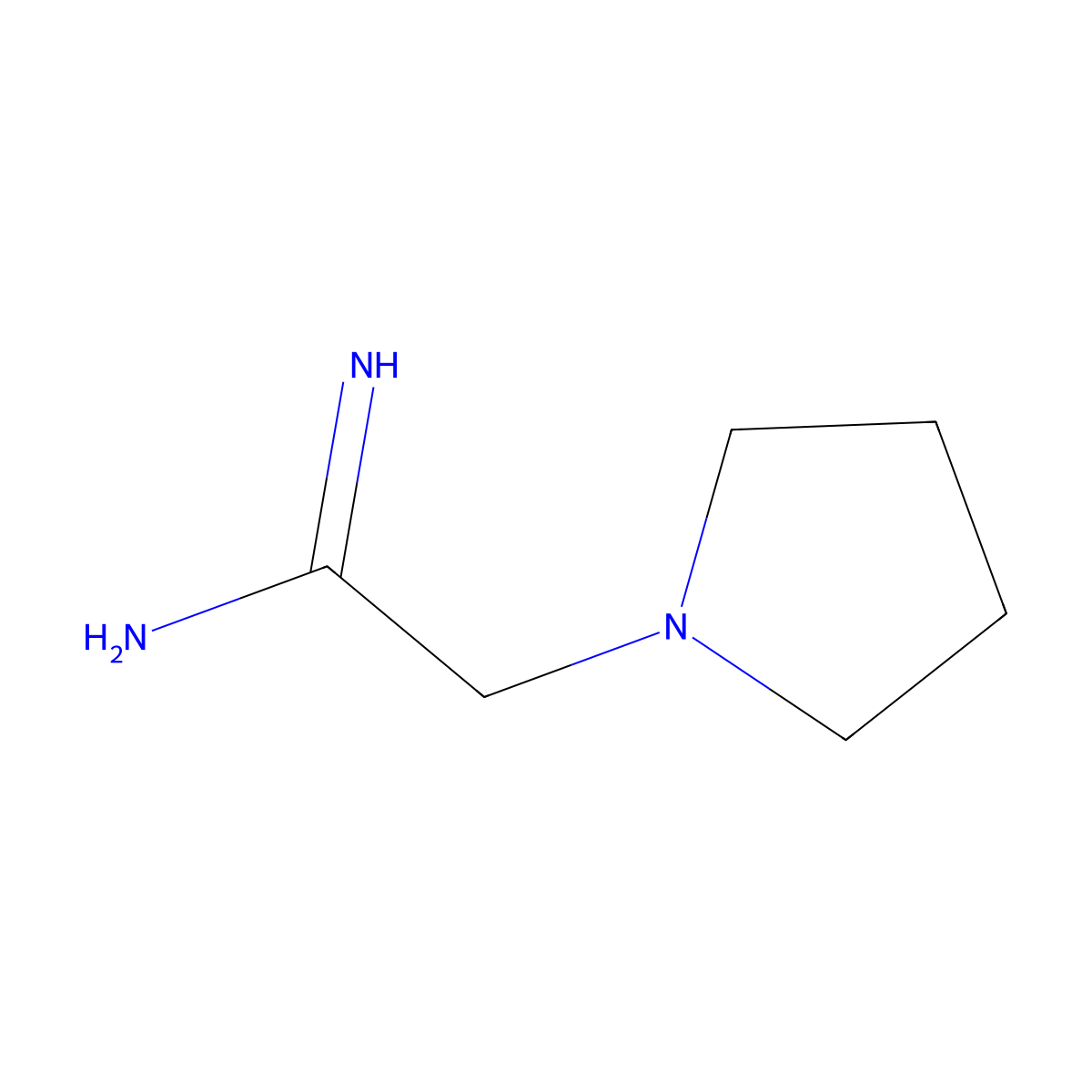 2-(Pyrrolidin-1-yl)acetimidamide molecular structure, CAS 14051-21-9