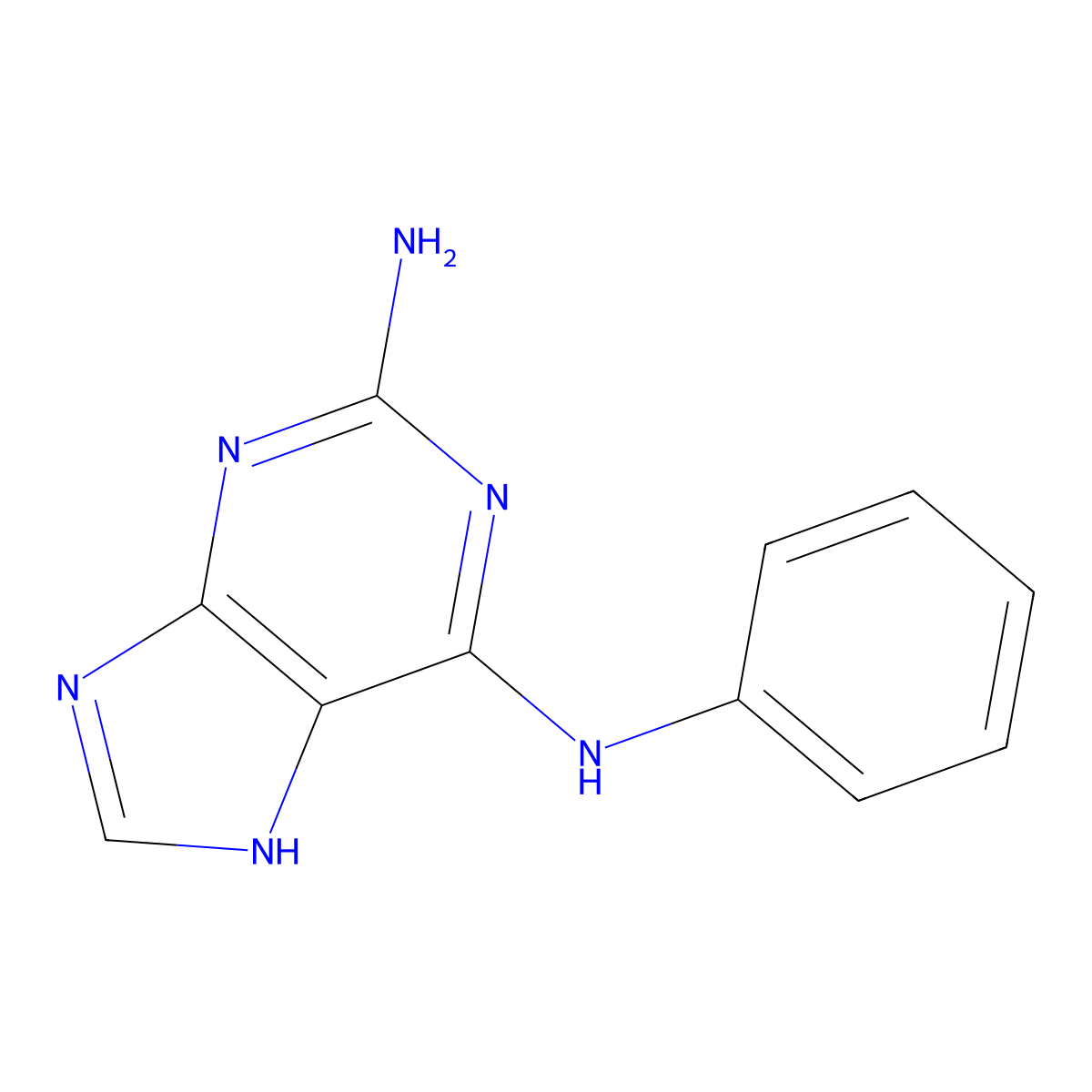N6-phenyl-9H-purine-2,6-diamine molecular structure, CAS 14051-72-0