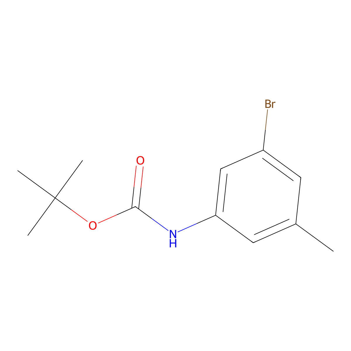 tert-butyl N-(3-bromo-5-methylphenyl)carbamate molecular structure, CAS 1405128-28-0