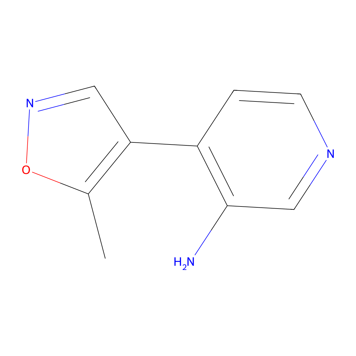 4-(5-Methylisoxazol-4-yl)pyridin-3-amine molecular structure, CAS 1405128-73-5