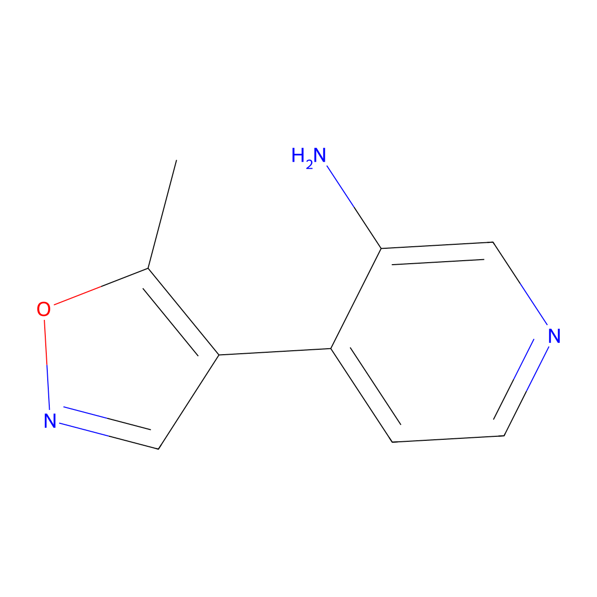 4-(5-Methylisoxazol-4-yl)pyridin-3-amine molecular structure, CAS 1405128-73-5
