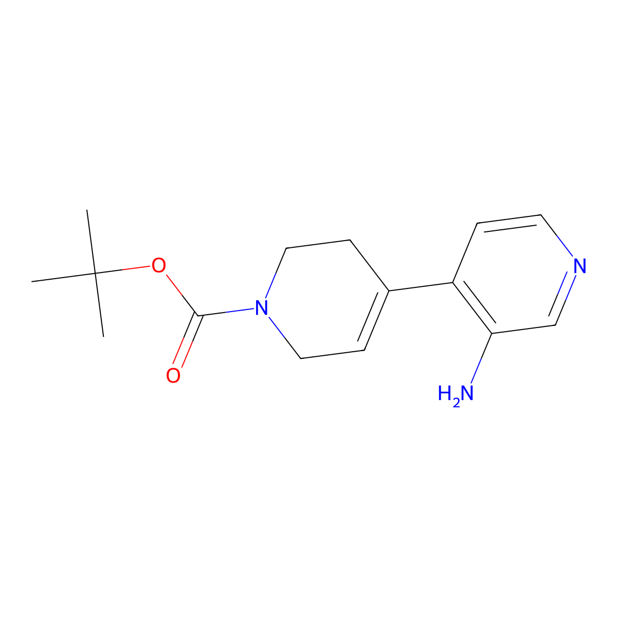 tert-butyl 3'-amino-5,6-dihydro-[4,4'-bipyridine]-1(2H)-carboxylate molecular structure, CAS 1405128-76-8