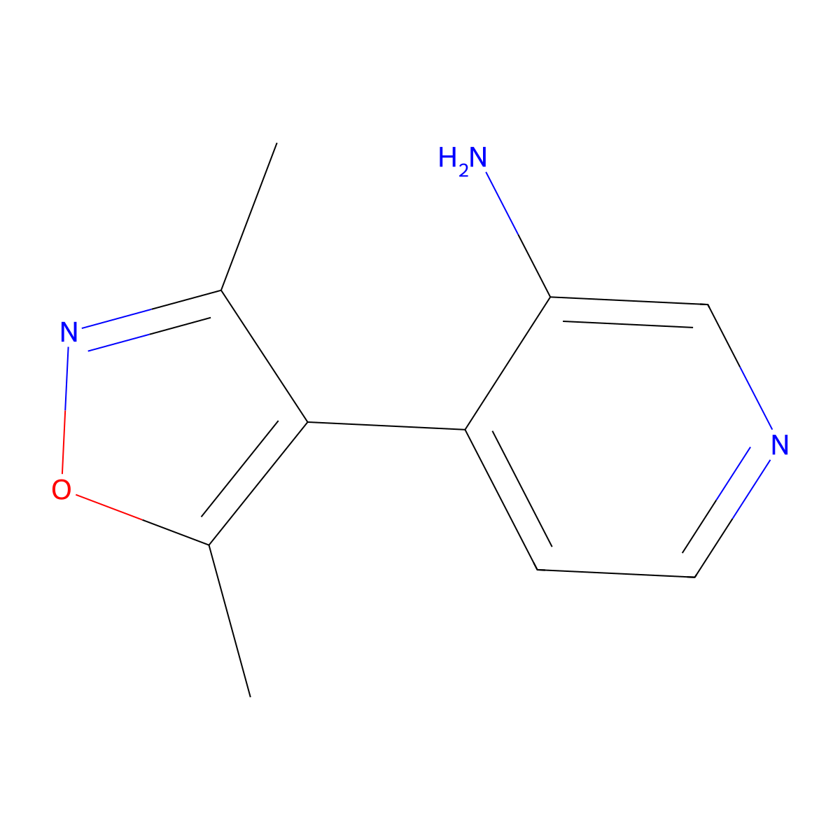 4-(3,5-Dimethylisoxazol-4-yl)pyridin-3-amine molecular structure, CAS 1405128-79-1