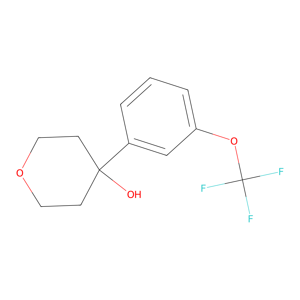 4-(3-(trifluoromethoxy)phenyl)tetrahydro-2H-pyran-4-ol molecular structure, CAS 1405165-89-0