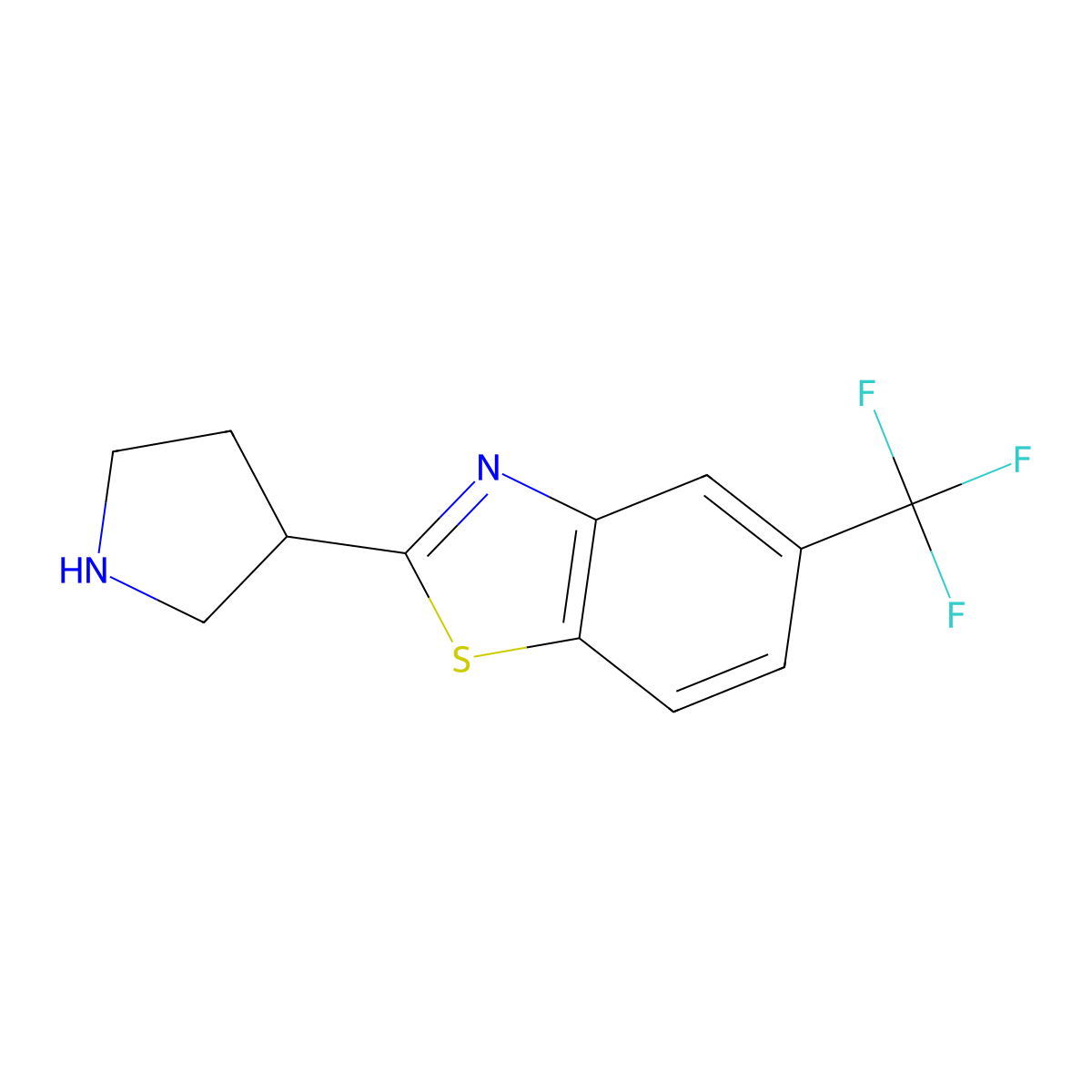 2-(Pyrrolidin-3-yl)-5-(trifluoromethyl)-1,3-benzothiazole molecular structure, CAS 1405188-02-4