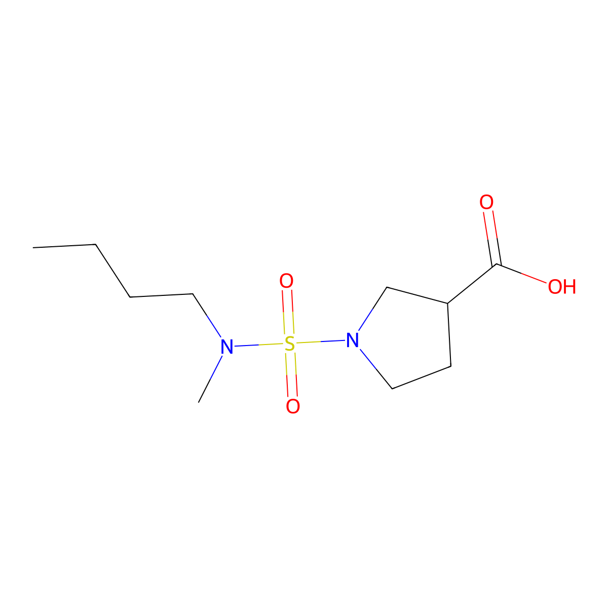 1-[Butyl(methyl)sulfamoyl]pyrrolidine-3-carboxylic acid molecular structure, CAS 1405188-21-7