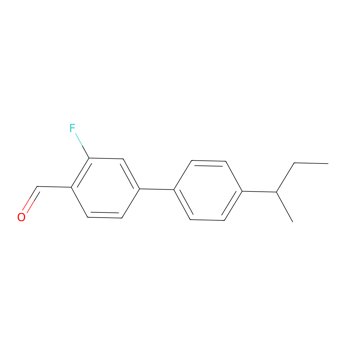 3-Fluoro-4'-(1-methylpropyl)[1,1'-biphenyl]-4-carboxaldehyde molecular structure, CAS 1405200-66-9