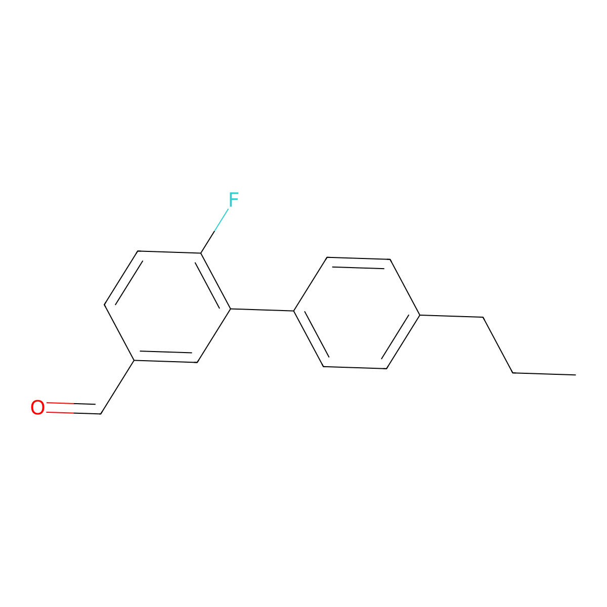 4-Fluoro-3-(4-propylphenyl)benzaldehyde molecular structure, CAS 1405201-07-1