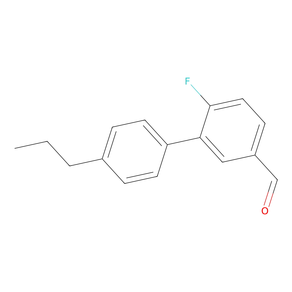 4-Fluoro-3-(4-propylphenyl)benzaldehyde molecular structure, CAS 1405201-07-1
