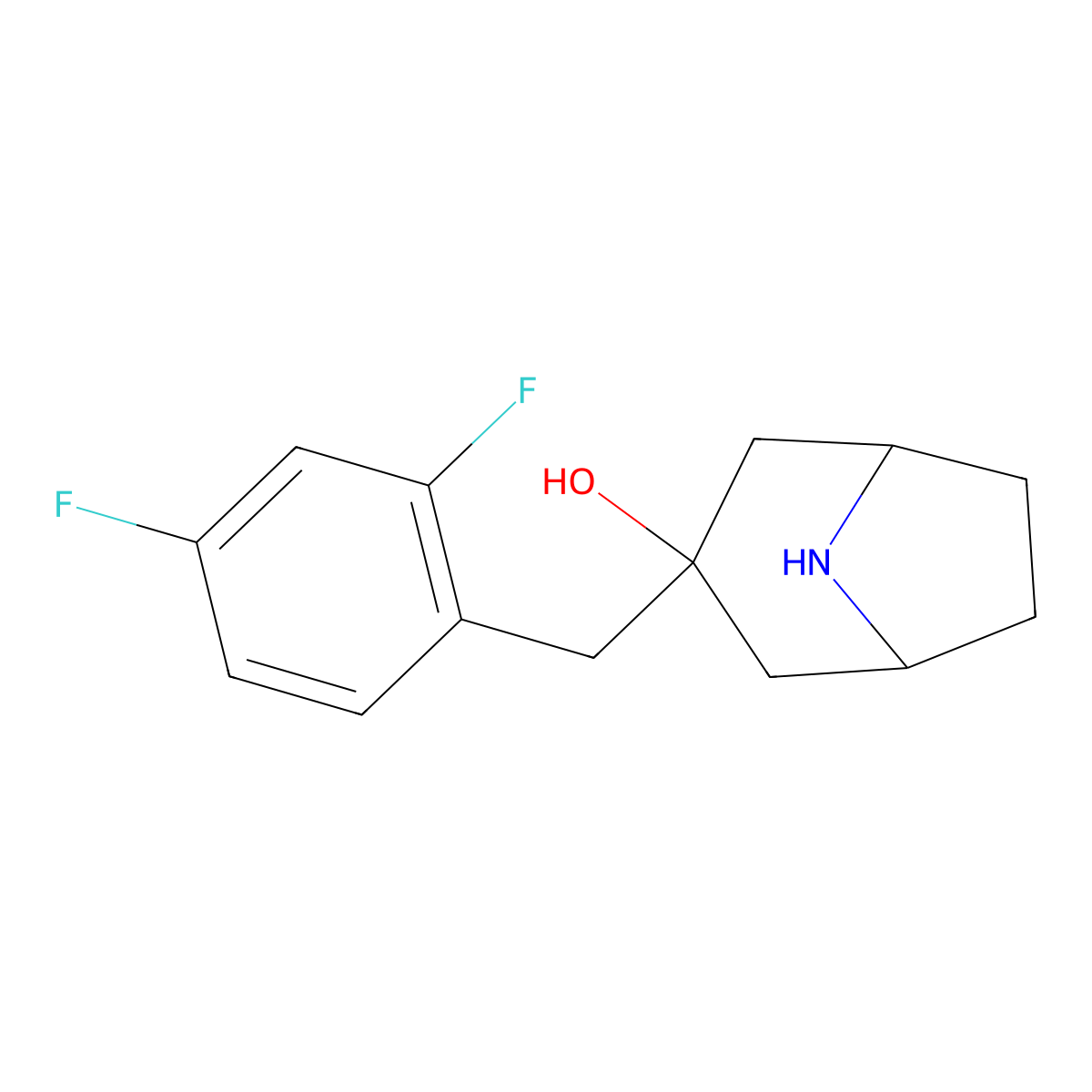 3-[(2,4-Difluorophenyl)methyl]-8-azabicyclo[3.2.1]octan-3-ol molecular structure, CAS 1405208-02-7